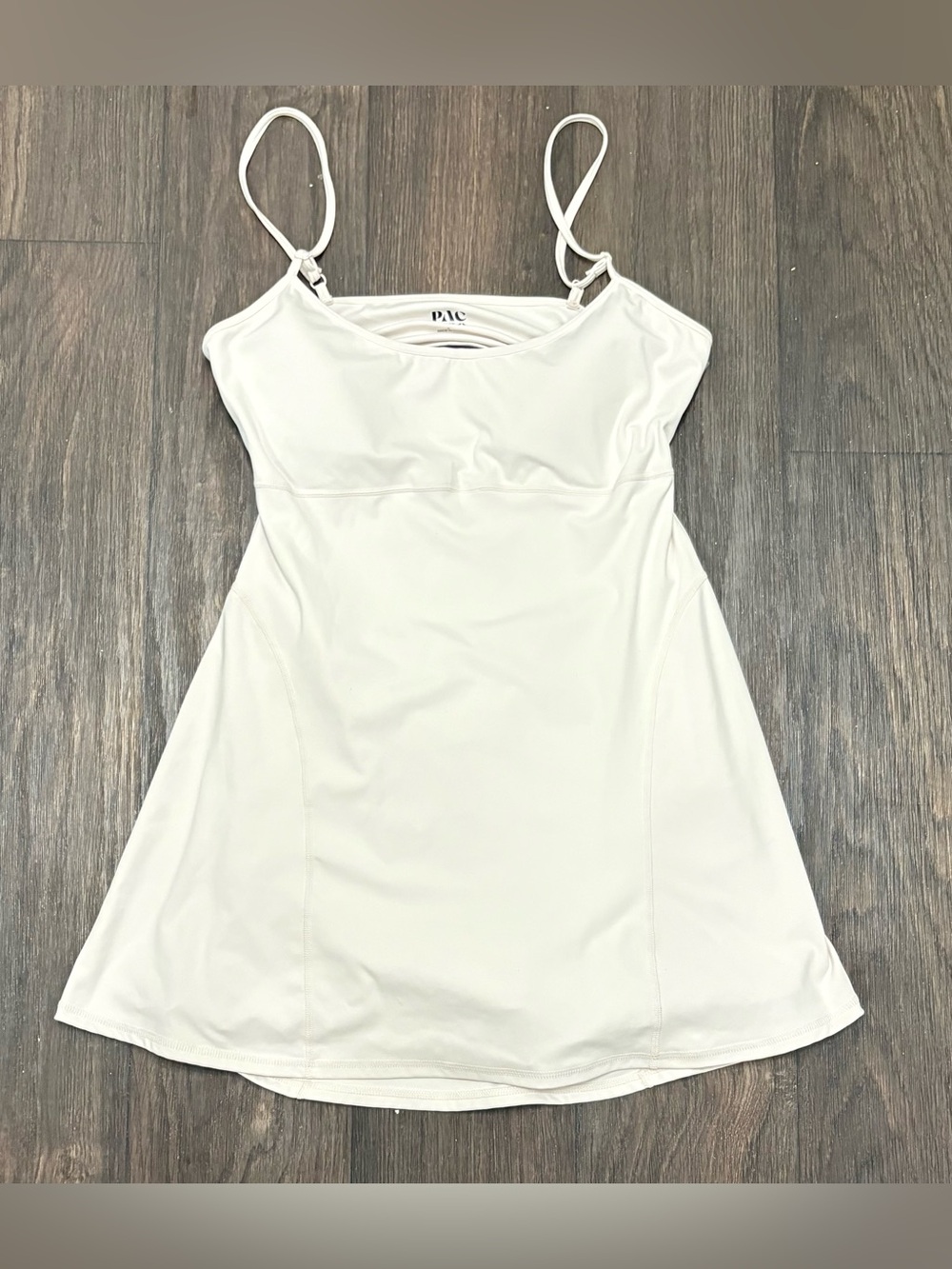 PAC 1980 Off White Active Dress with Built-In Shorts Size Large